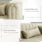 Velvet Upholstered Modern Convertible Sleeper Lounge Sofa Bed with Rolled Arms Decorated with Copper Nails