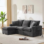 L-Shape Modular Sectional Sofa, 4 Seat Chenille Sectional Couch