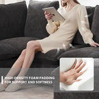 L-Shape Modular Sectional Sofa, 4 Seat Chenille Sectional Couch