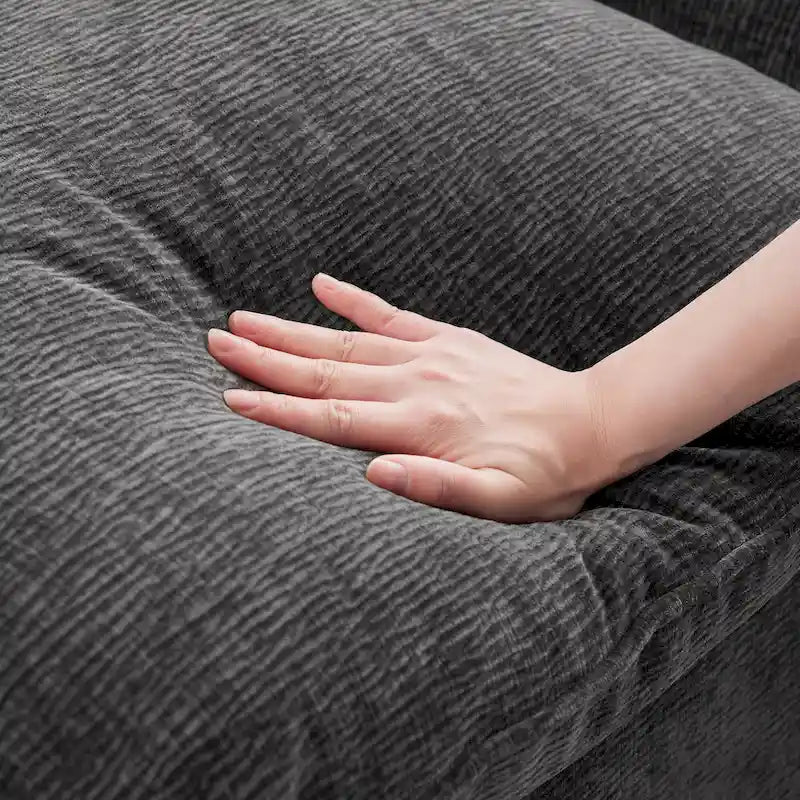 L-Shape Modular Sectional Sofa, 4 Seat Chenille Sectional Couch