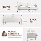 Exquisite 65 in. Orange Polyester 2-Seater Loveseat with Side Pockets and Round Pillows - 65 in