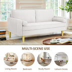 Exquisite 65 in. Orange Polyester 2-Seater Loveseat with Side Pockets and Round Pillows - 65 in