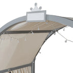 Gray Twin Size Bed with Arched Roof and Trundle