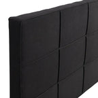 Black King Linen Bed with Tufted Headboard