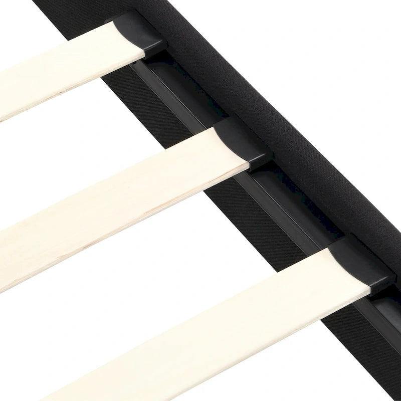 Black King Linen Bed with Tufted Headboard