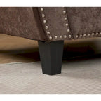 109.5 Chenille 6-Seater L-Shaped Sectional Sofa with Rivets Decorated Rolled Armrests,Cushions, and Wood Frame