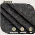 109.5 Chenille 6-Seater L-Shaped Sectional Sofa with Rivets Decorated Rolled Armrests,Cushions, and Wood Frame