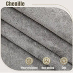 109.5 Chenille 6-Seater L-Shaped Sectional Sofa with Rivets Decorated Rolled Armrests,Cushions, and Wood Frame