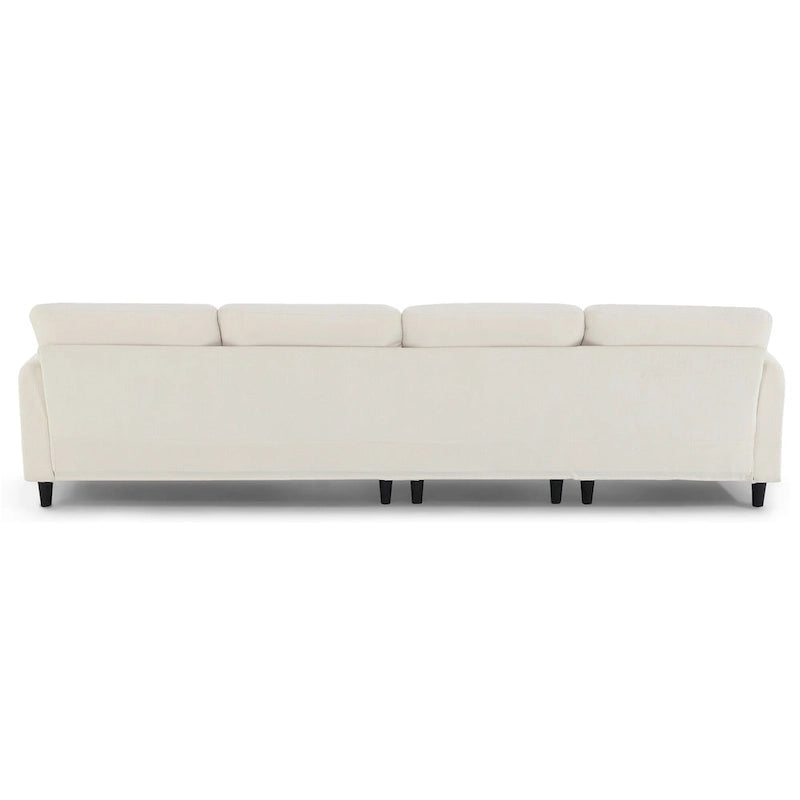 110 L-Shaped 5 Seater Sectional Sofa with Removable Ottoman, Cloud Chenille Upholstery and 5 Pillows