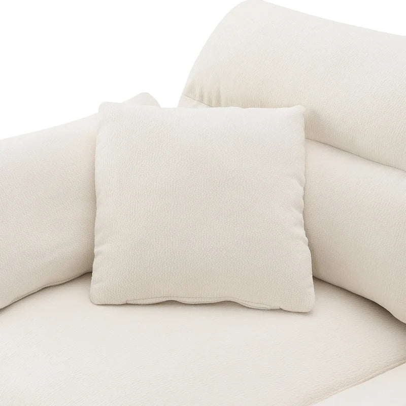 110 L-Shaped 5 Seater Sectional Sofa with Removable Ottoman, Cloud Chenille Upholstery and 5 Pillows