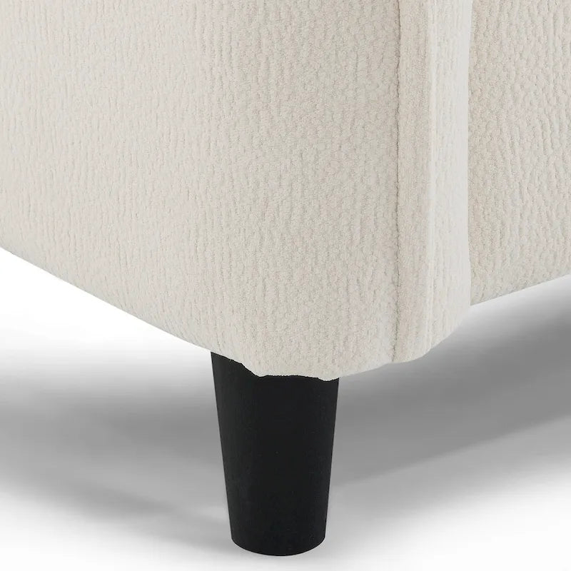 110 L-Shaped 5 Seater Sectional Sofa with Removable Ottoman, Cloud Chenille Upholstery and 5 Pillows