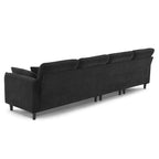 110 L-Shaped 5 Seater Sectional Sofa with Removable Ottoman, Cloud Chenille Upholstery and 5 Pillows