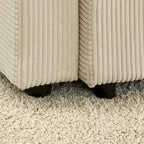 102 Corduroy Modern 3-Seater Sofa Deep Seat with Cup Holders & Phone Holder