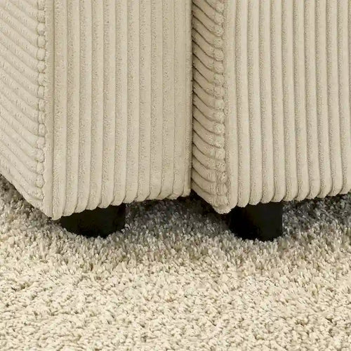 102 Corduroy Modern 3-Seater Sofa Deep Seat with Cup Holders & Phone Holder