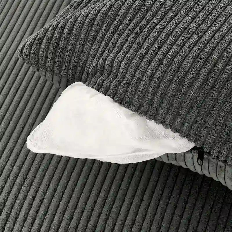 102 Corduroy Modern 3-Seater Sofa Deep Seat with Cup Holders & Phone Holder