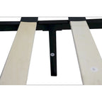 King Upholstered Platform Bed with Button Tufted Linen Headboard