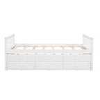 Twin Wooden Daybed with Trundle, Drawers & Headboard