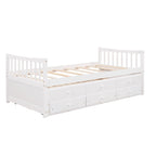 Twin Wooden Daybed with Trundle, Drawers & Headboard
