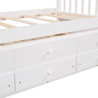 Twin Wooden Daybed with Trundle, Drawers & Headboard