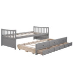 Twin Wooden Daybed with Trundle, Drawers & Headboard