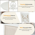 Antique White Retro 5-Piece Wooden Dining Table Set with Extendable Table & 4 Chairs