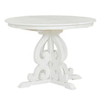 Antique White Retro 5-Piece Wooden Dining Table Set with Extendable Table & 4 Chairs