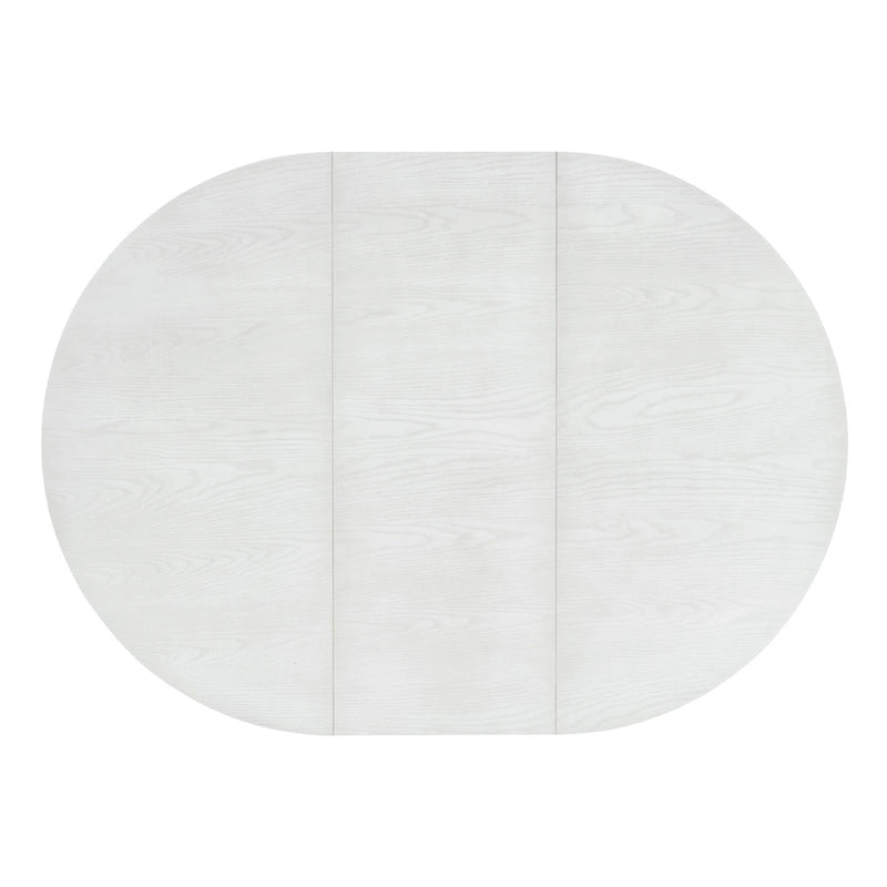 Antique White Retro 5-Piece Wooden Dining Table Set with Extendable Table & 4 Chairs