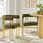 Chenille Upholstered Armchair (Set of 2)