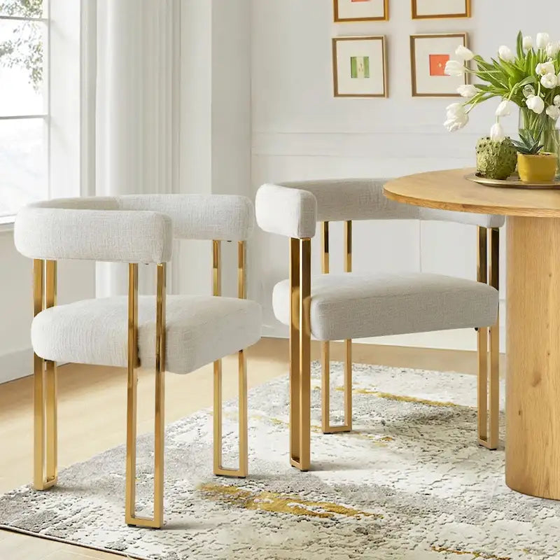 Chenille Upholstered Armchair (Set of 2)