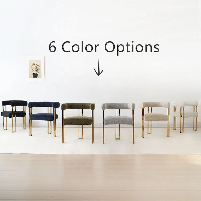 Chenille Upholstered Armchair (Set of 2)