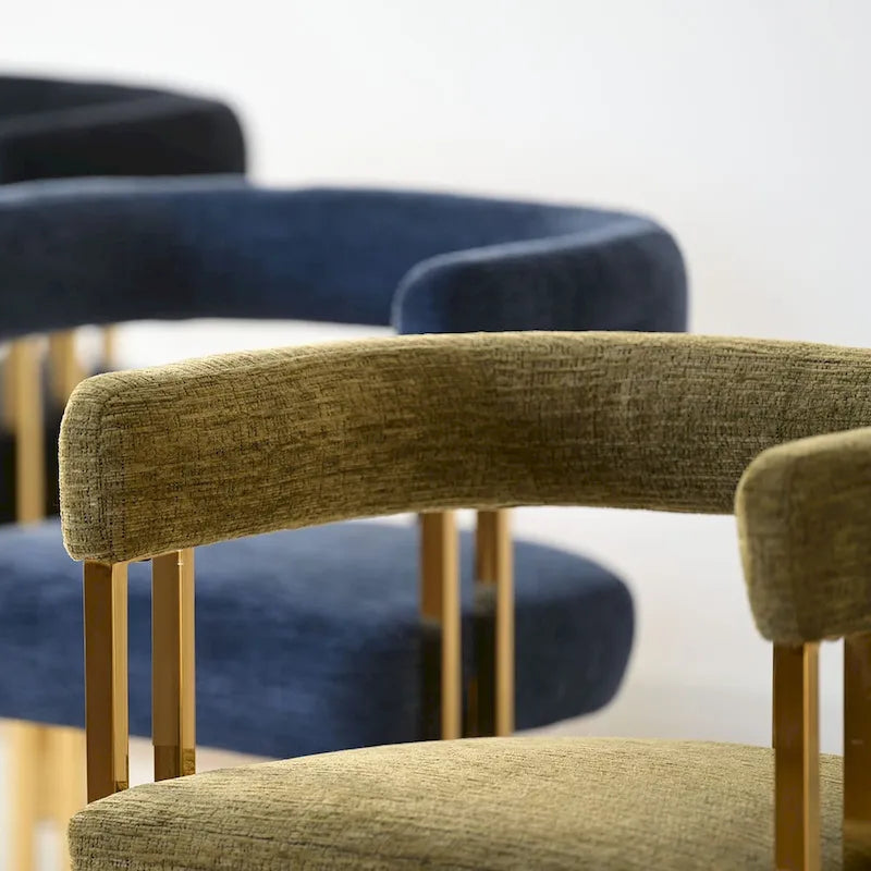 Chenille Upholstered Armchair (Set of 2)