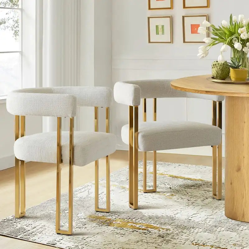 Chenille Upholstered Armchair (Set of 2)