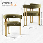 Chenille Upholstered Armchair (Set of 2)