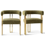 Chenille Upholstered Armchair (Set of 2)