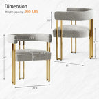 Chenille Upholstered Armchair (Set of 2)