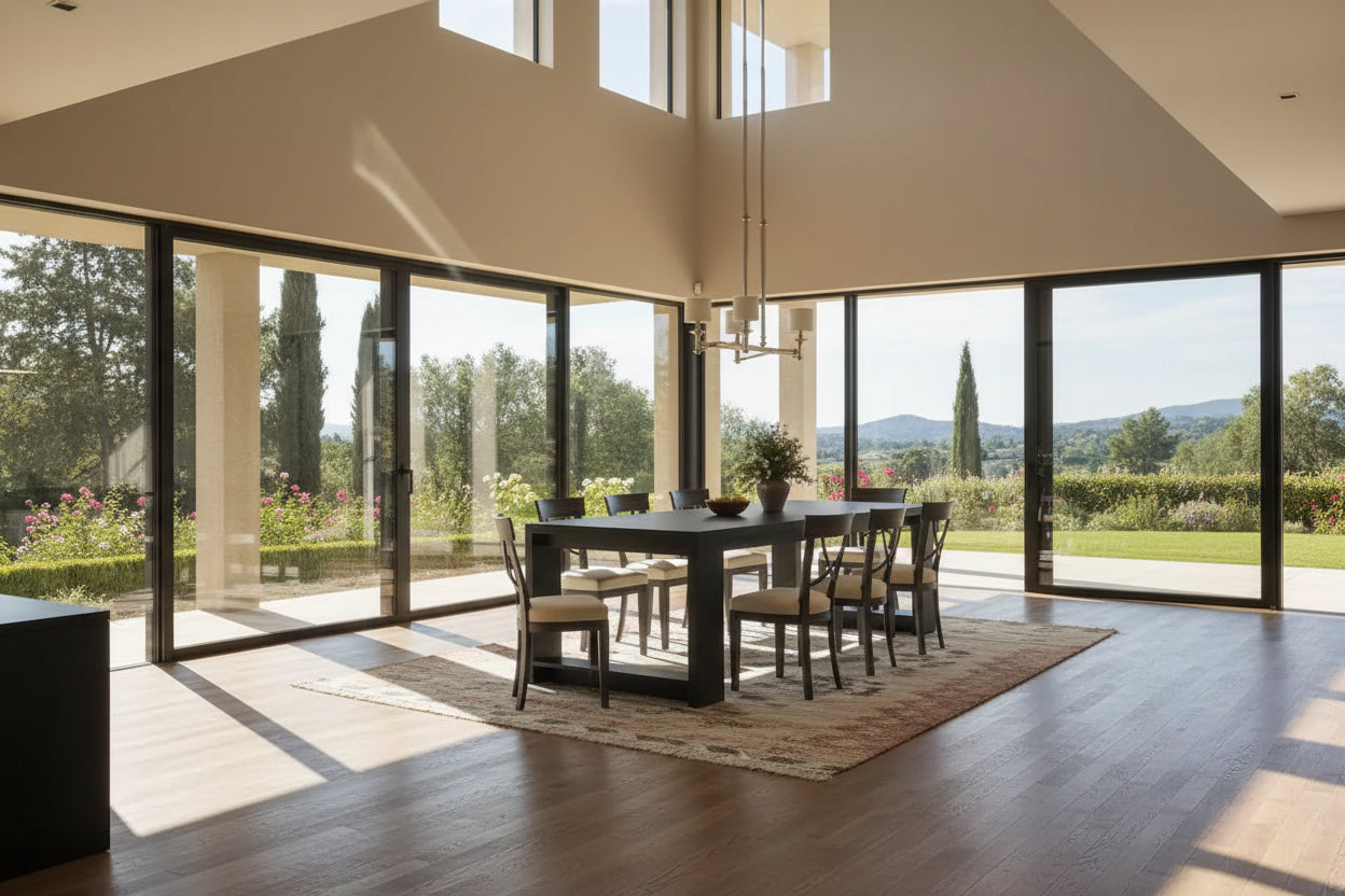 86.61 Inch Extra Long Wood Dining Table Kitchen Table for 6-8