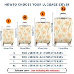 1-Piece Floral Botanical Beige Green Pastel Spring  Suitcase Luggage Cover, Stretch Protective Sleeve