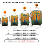 1-Piece Peacock Feather Pattern Vibrant Colorful Artistic Stylish  Suitcase Luggage Cover, Stretch Protective Sleeve