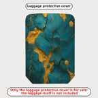1-Piece Abstract Marble Gold Blue Artistic  Suitcase Luggage Cover, Stretch Protective Sleeve