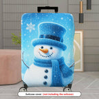 1-Piece Snowman Winter Christmas Holiday Fun Travel  Suitcase Luggage Cover, Stretch Protective Sleeve