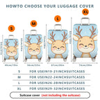 1-Piece Reindeer Snowflake Winter Holiday Cute Animal  Suitcase Luggage Cover, Stretch Protective Sleeve
