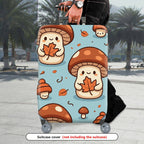 1-Piece Cute Mushroom Autumn Leaf  Printed  Suitcase Luggage Cover, Stretch Protective Sleeve