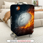1-Piece Fire Water Cosmic Planet Explosion  Suitcase Luggage Cover, Stretch Protective Sleeve