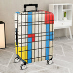 1-Piece Geometric Colorful Retro Modern Artistic Chic  Suitcase Luggage Cover, Stretch Protective Sleeve