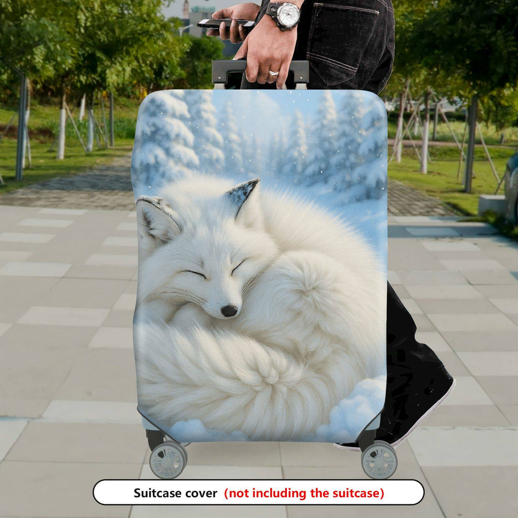 1-Piece Arctic Fox Winter Snow Forest Animal Print  Suitcase Luggage Cover, Stretch Protective Sleeve