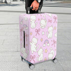 1-Piece Cute Cat Rainbow Star Bow Flower  Suitcase Luggage Cover, Stretch Protective Sleeve