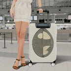 1-Piece Geometric Abstract Black White Minimalist Art Chic Modern  Suitcase Luggage Cover, Stretch Protective Sleeve