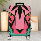 1-Piece Pink Green Tiger Modern Graphic Abstract Art Geometric  Suitcase Luggage Cover, Stretch Protective Sleeve