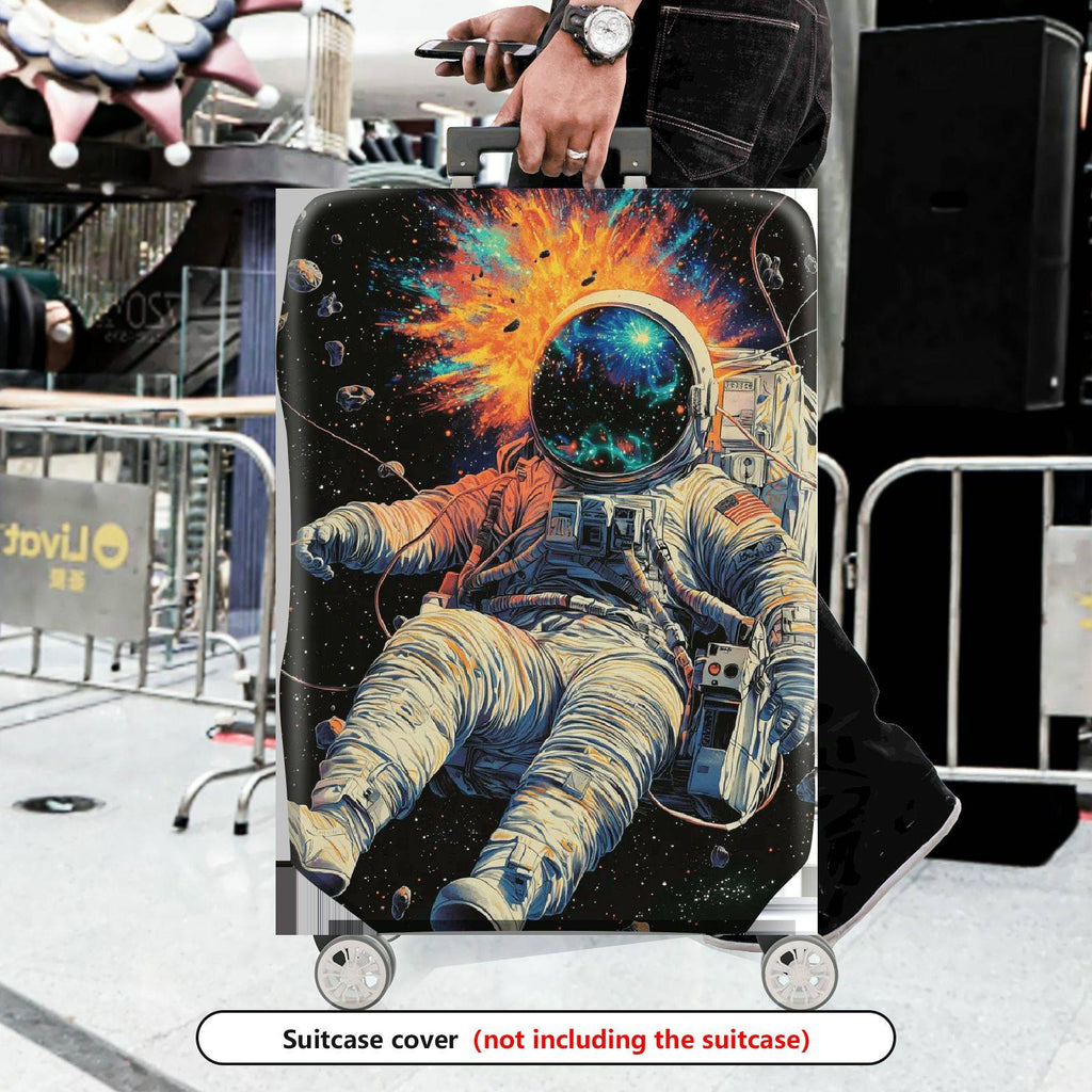 1-Piece Cosmic Astronaut Explosion Galaxy Universe Outer Space  Suitcase Luggage Cover, Stretch Protective Sleeve