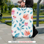 1-Piece Floral Watercolor Artistic Bright Colorful Elegant Travel  Suitcase Luggage Cover, Stretch Protective Sleeve